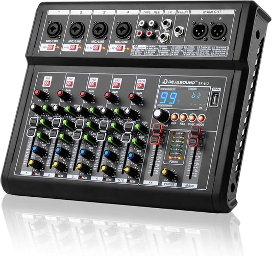 6-Channel Audio Mixer for PC, SX-6iu Mixing Console by Unknown