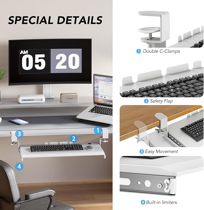AX WABER Keyboard Tray Under Desk Pull Out - Image 8