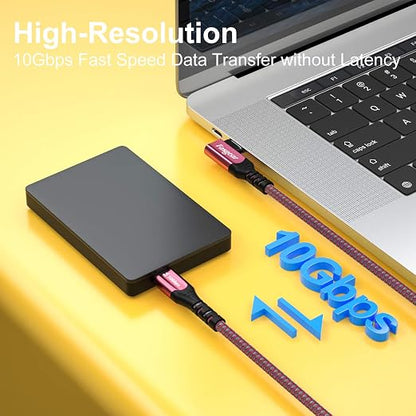 Fasgear USB C to USB C 3.1 Gen 2 Cable 10ft, 10Gbps 100W Power Delivery - Image 2