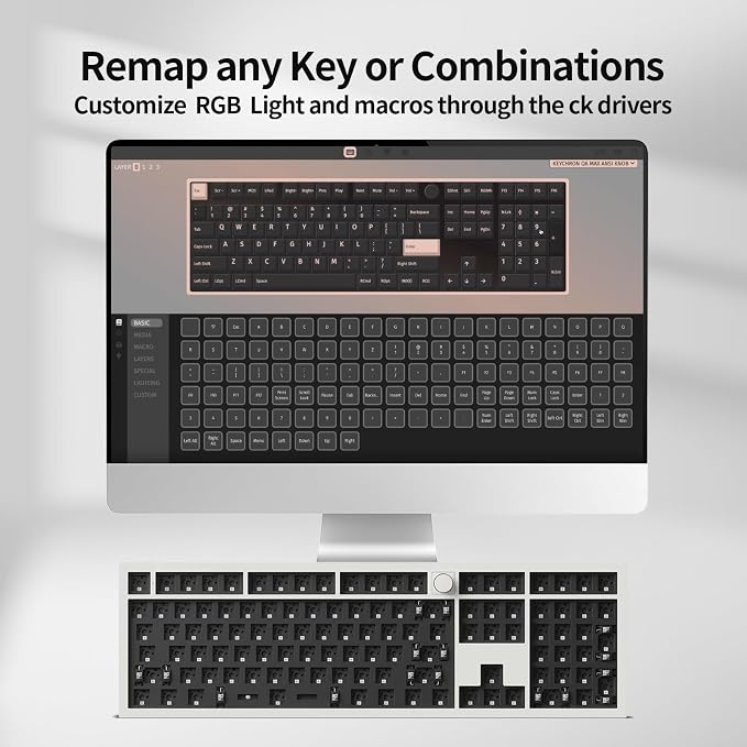 Keychron Q6 Max QMK/VIA Wireless Custom Mechanical Keyboard Barebone Knob - Image 2