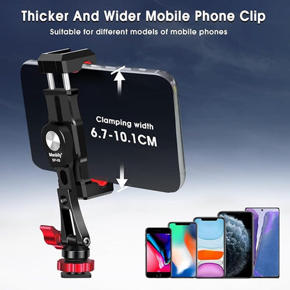 Manbily Phone Tripod Mount, Metal Smartphone Mount Adapter Camera Hot Shoe Mount - Image 6