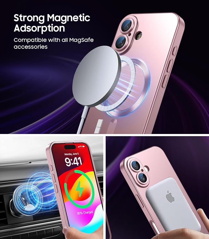 Magnetic for iPhone 16 Case Slim Soft Silicone Bumper Shockproof Metallic - Image 3