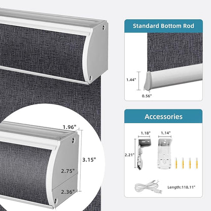 SmartWings Motorized Light Filtering Roller Shades 70% Blackout Work - Image 7