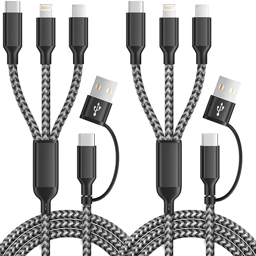 Multi Charging Cable 5 in 1, Nylon Braided USB C Multiple Charger Cord by MPATIBY