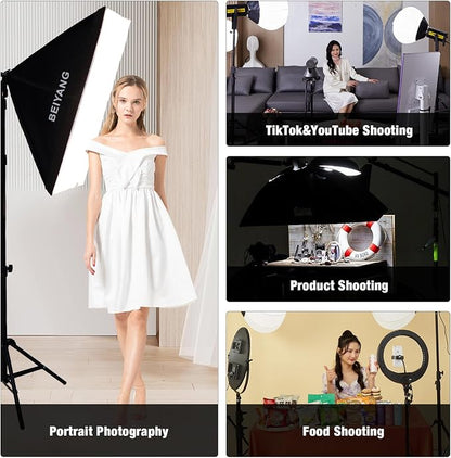 BEIYANG Softbox Lighting Kit, 2x20''x28'' Photography Soft Box - Image 7