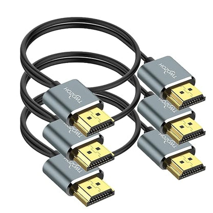 Twozoh Flexible & Slim HDMI Cable 1FT 3 Pack, Ultra Thin HDMI Cord Supports by Twozoh
