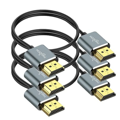 Twozoh Slim 4K HDMI Cable 1.6FT 3 Pack, Ultra Thin & Flexible Skinny HDMI to by Twozoh