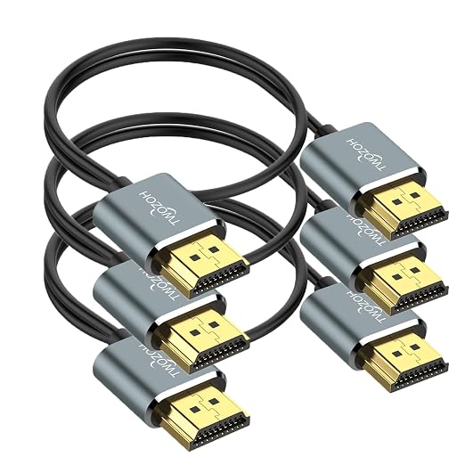 Twozoh Flexible & Slim Long HDMI Cable 15FT 3 Pack, Ultra Thin HDMI Cord by Twozoh