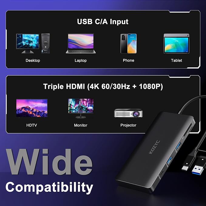 USB C Docking Station 3 Monitors Compatible - Image 6