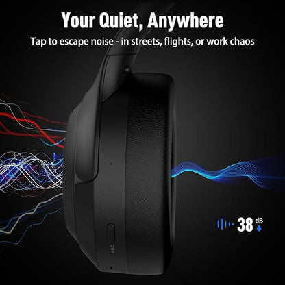 Riwbox Hybrid Active Noise Cancelling Headphones, Wireless Bluetooth Headset - Image 3