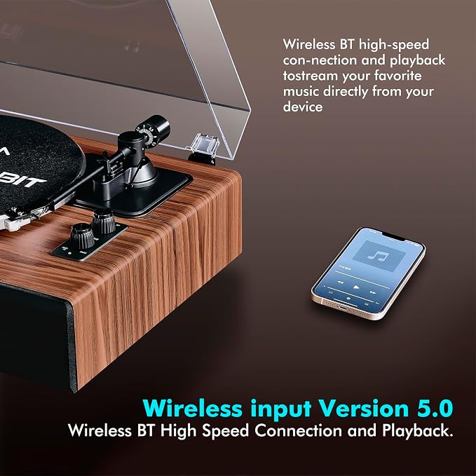 Record Player with Speakers, Turntables - Image 5