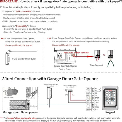 WiFi Access Control Keypad, 12V DC Wireless WiFi TUYA Door Keypad, PIN Code & - Image 3