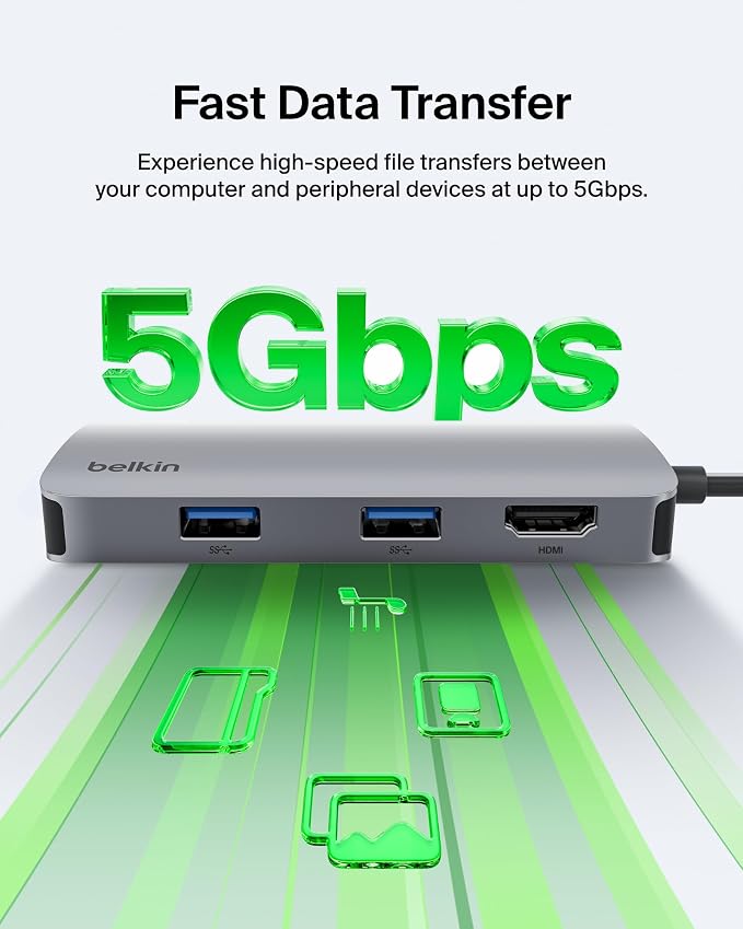 Belkin USB-C Hub, 5-in-1 Multiport Adapter - Image 4