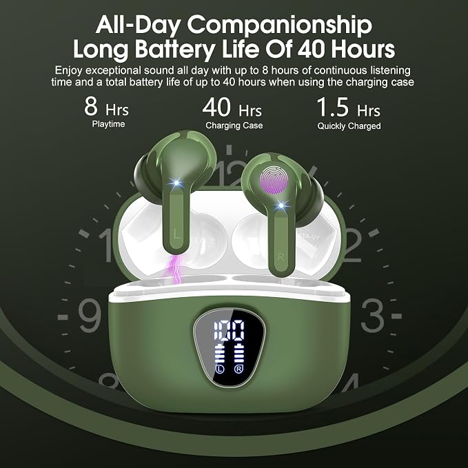 Wireless Earbuds, IP7 Waterproof in Ear Earphones, LED Display Ear buds - Image 5