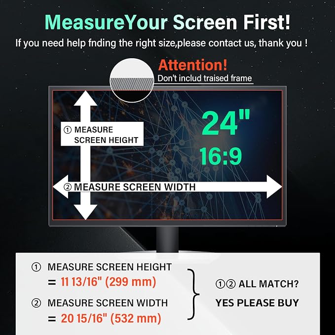 Magnetic 24 Inch Computer Privacy Screen - Image 2