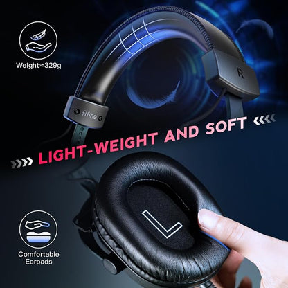 FIFINE PC Gaming Headset, USB Headset - Image 4