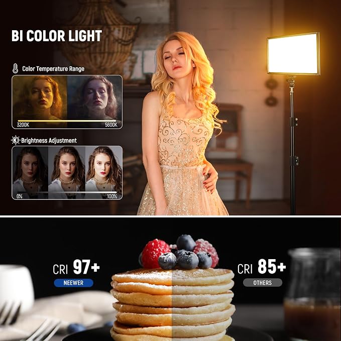 NEEWER 192 LED Video Light Panel, 20W Ultra Thin 8000mAh Bi Color Dimmable DSLR - Image 4