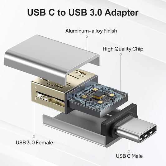 Elebase USB C Adapter for New iPhone 16 4Pack, USBC Male to USB 3.0 Female - Image 2