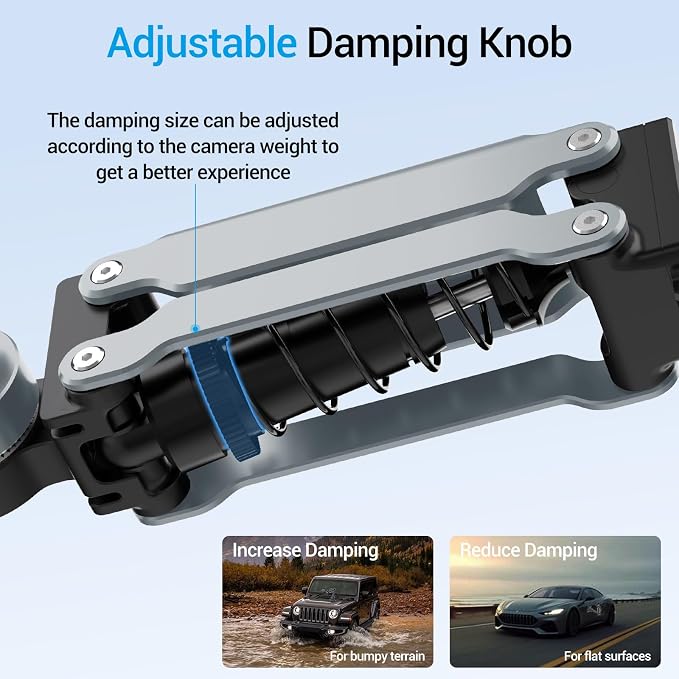 Geyo Camera Suction Cup Mount, Aluminum Alloy Multi-Function Shock Absorber Arm - Image 4