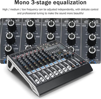 W IN-MIX DX8 Professional DJ Audio Mixer 8 Channel - Image 3