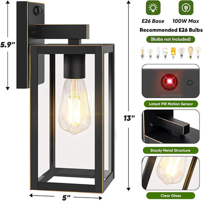 2-Pack Upgraded Motion Sensor Outdoor Wall Lights, Dusk to Dawn Porch Lights - Image 6
