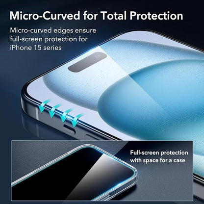 ESR 3+1 Pack for iPhone 15 Plus Screen Protector, Full Coverage Ultra-tough - Image 3