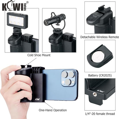 KIWIFOTOS Phone Camera Grip Handle Holder Phone Tripod Mount - Image 3