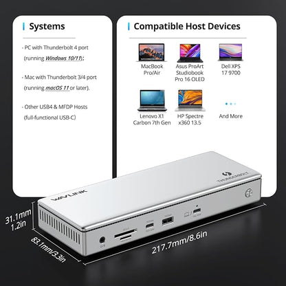 WAVLINK Thunderbolt 4 Hub with Dual HDMI 4K@60Hz, 100W Charging, Thunderbolt - Image 8