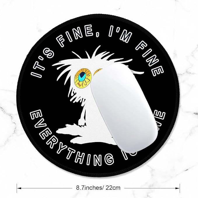 ITNRSIIET Round Mouse Pad with Stitched Edge Premium-Textured Waterproof - Image 2