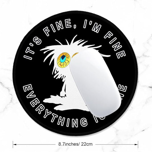 ITNRSIIET Round Mouse Pad with Stitched Edge Premium-Textured Waterproof - Image 2