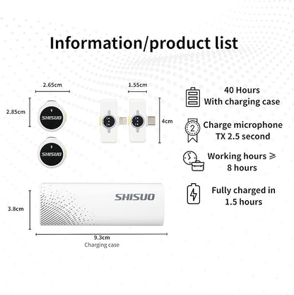 Wireless Lavalier Microphone for iPhone Android, Mini Clip-On Mic - Image 6