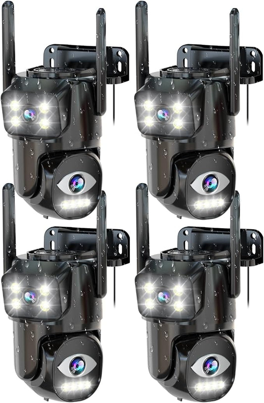 LETSCEE Dual Lens WiFi Security Camera Outdoor, 5G/2.4G PTZ Outdoor Auto by LETSCEE