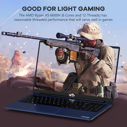 NIMO 15.6" IPS FHD-Gaming-Laptop, 6 Cores AMD Ryzen 5 6600H 32GB DDR5 RAM 1TB - Image 3