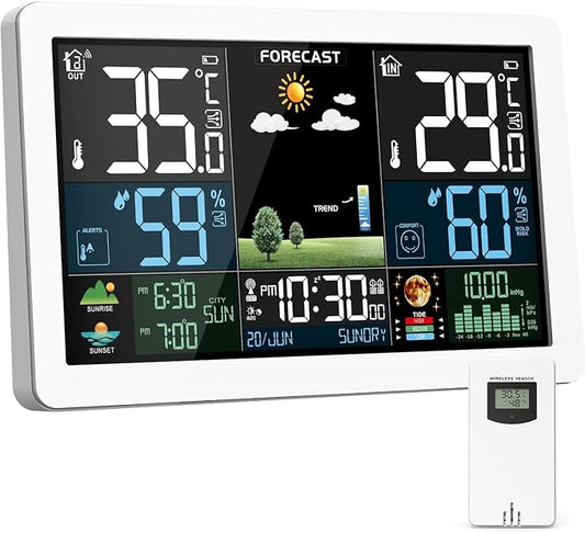 Weather Station Wireless Indoor Outdoor, Thermometer Wireless by Brataste