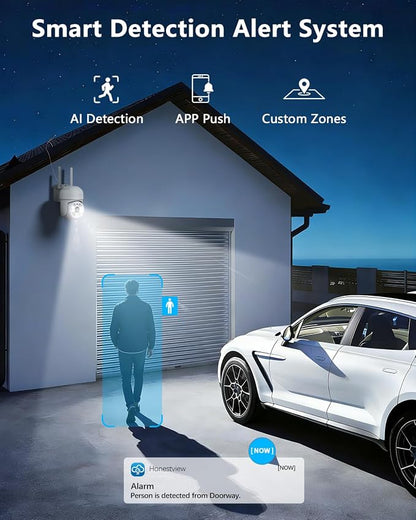 OOSSXX 4 Pack Outdoor WiFi Security Cameras 3MP, PTZ Pan Tilt - Image 5