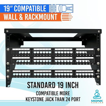 MONK CABLES | CAT6 Patch Panel | Puchdown | 48 Port - Image 2