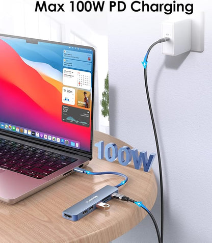 LENTION USB C Hub with 100W Charging, 4K HDMI, Dual Card Reader, USB 3.0 & 2.0 - Image 5