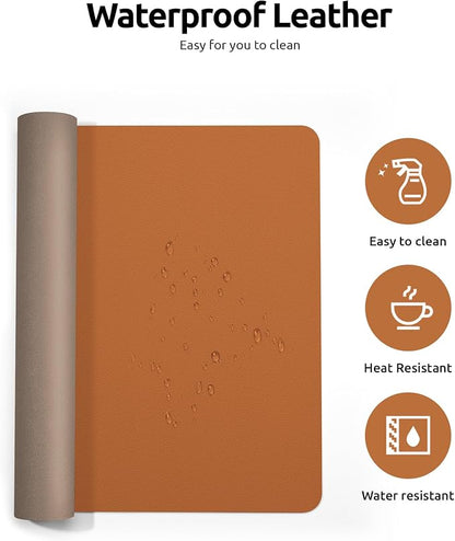 YSAGi Desk Pad Protector, Large Mouse Mat, Non-Slip PU Leather Waterproof - Image 4