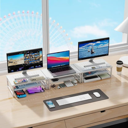 gianotter 2-Tier Metal Monitor Stand Riser, Desk Accessories & Workspace Desk - Image 6