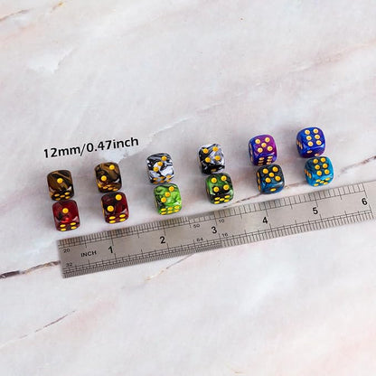 48 PCS 12mm 6 Sided Dice Set Marble D6 Dice Round Corner Board Game Dice - Image 2