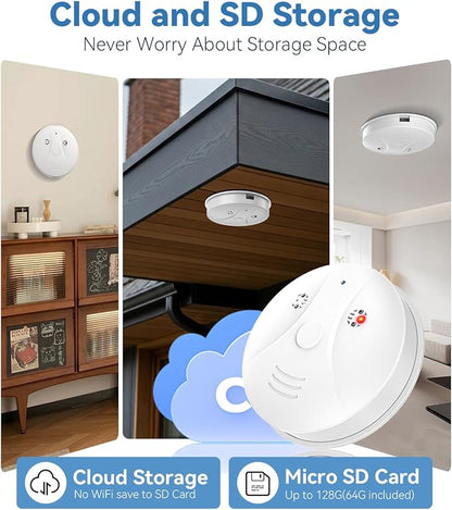 1080P HD Wireless WiFi Indoor Camera Smoke Detector - Image 6