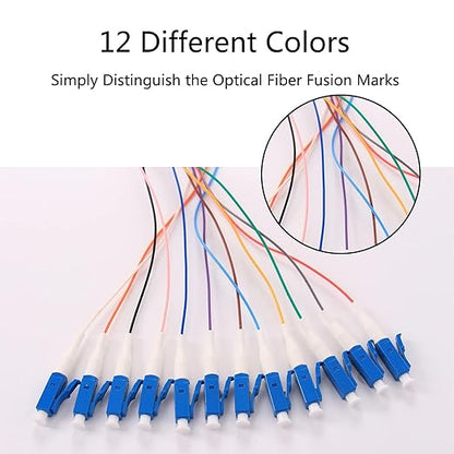 4Pcs 1.5 Meter 12 Strand SingleMode 9/125 LC-UPC Fiber Pigtail, 12 Color-Coded - Image 3