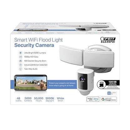 Feit Electric Smart WiFi Floodlight Security Camera, 5000 Lumens, 1080p HD - Image 2