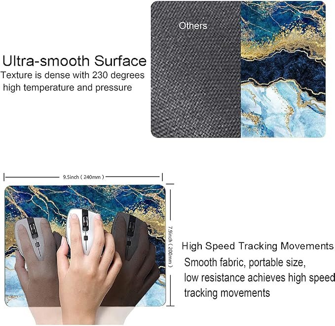 Mouse Pad, Marble Mouse Pad, Premium-Textured Mouse Mat Square Waterproof - Image 3