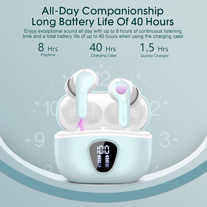 Wireless Earbuds, IP7 Waterproof in Ear Earphones, LED Display Ear buds - Image 4
