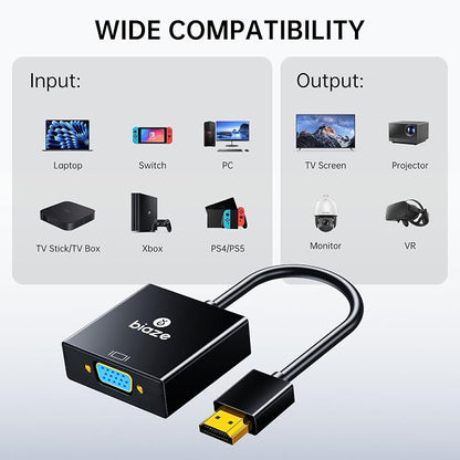 HDMI to VGA Adapter with 3.5mm Audio & USB Power – 1080P Converter - Image 7