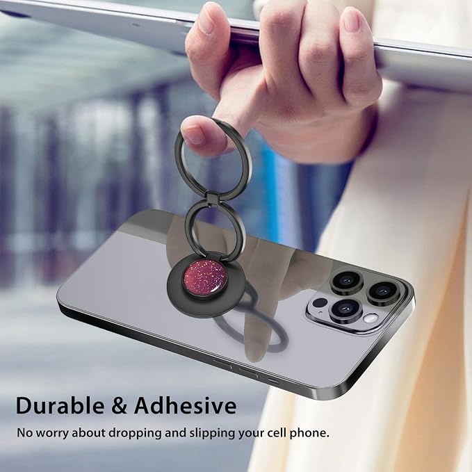 Phone Grip, Phone Ring Holder Finger Kickstand, Foldable & Adjustable Double - Image 5