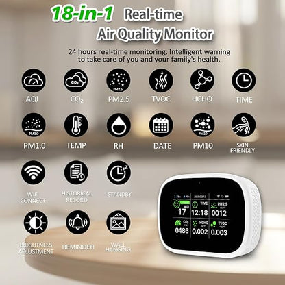Smart Air Quality Monitor Indoor, WiFi Air Quality Tester - Image 2
