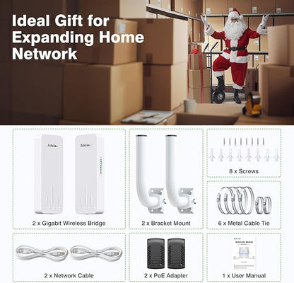 Adalov Wireless Bridge, 3KM 5.8G Point to Point Outdoor CPE, Long Range WiFi - Image 7