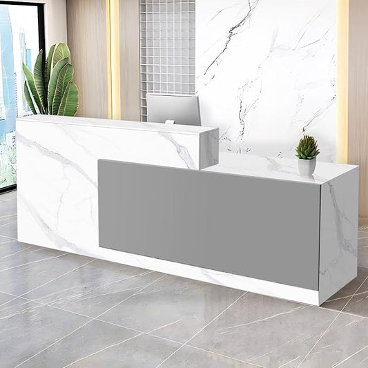 Reception Desk with Counter Modern Checkout Counter with Lockable Drawer by Unknown